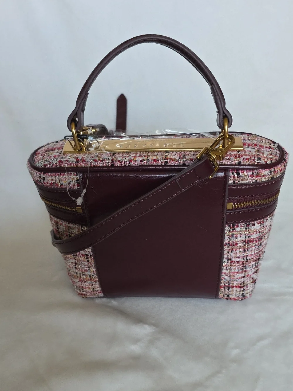Ted‎ Baker Tweed Satchel Crossbody Bag. NWT.